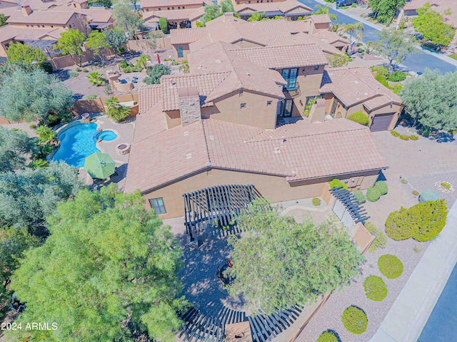 aerial view with a residential view