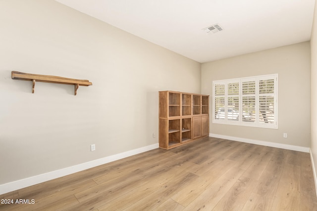 empty room featuring light wood-type flooring