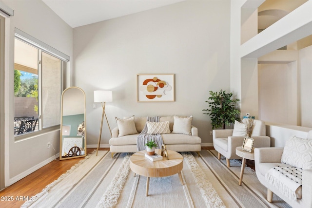 living room featuring hardwood / wood-style flooring