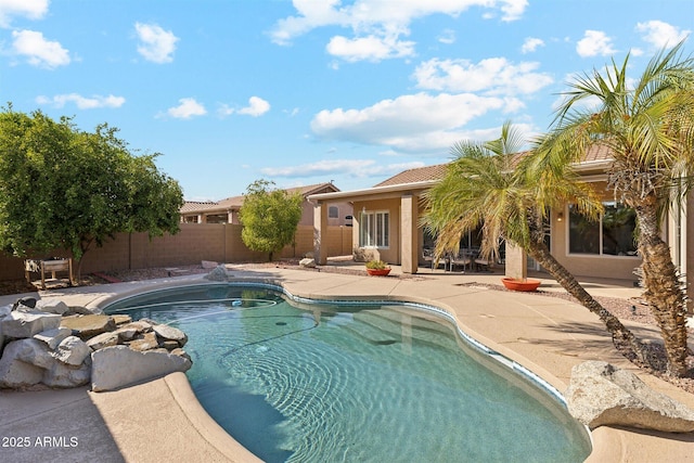 view of pool featuring a patio area