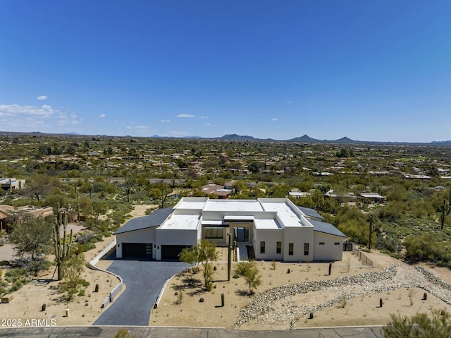 drone / aerial view with a mountain view