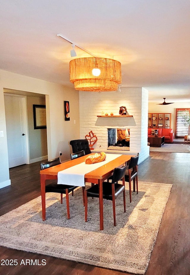 202 N Florence Ave, Litchfield Park, AZ 85340 - dining space with wood finished floors, baseboards, and a ceiling fan