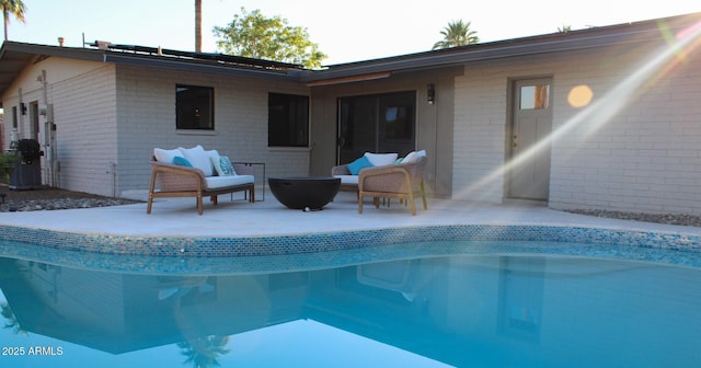 202 N Florence Ave, Litchfield Park, AZ 85340 - swimming pool with an outdoor living space and a patio