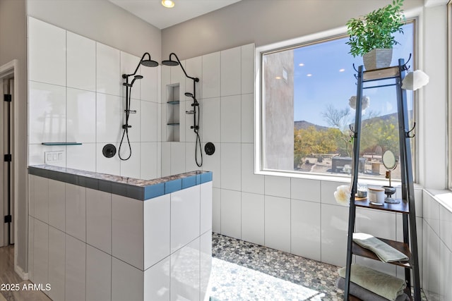 3019 W Trail Dr, Phoenix, AZ 85086 - bathroom with walk in shower and a mountain view