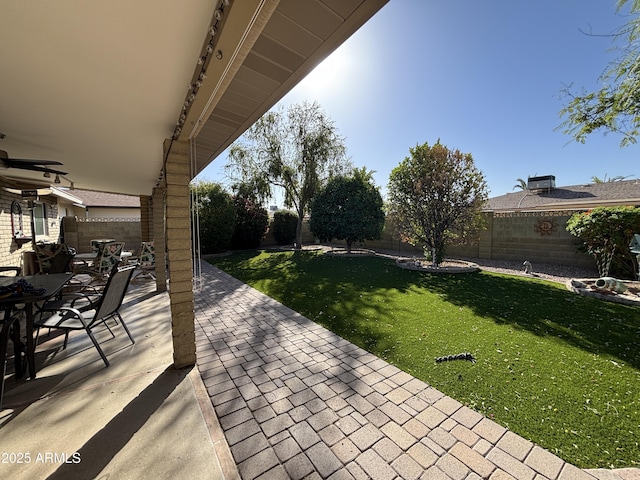 view of patio / terrace featuring a fenced backyard