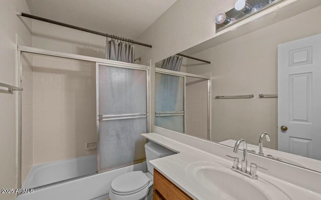1402 E Guadalupe Rd Unit 215, Tempe, AZ 85283 - full bathroom with vanity, toilet, and combined bath / shower with glass door