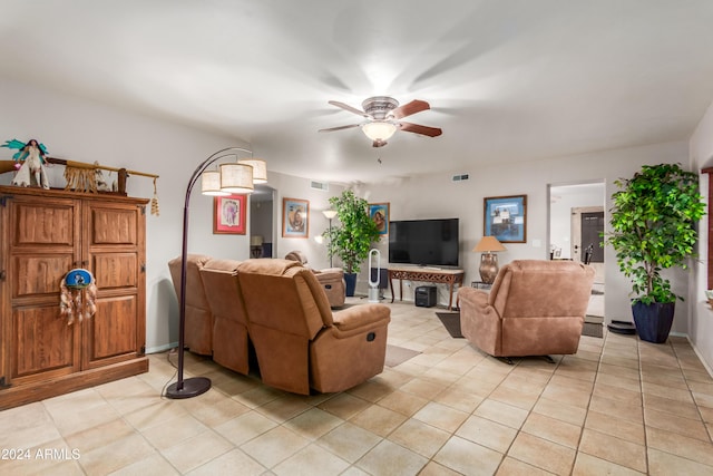 47012 N New River Rd, New River, AZ 85087 - living area with a ceiling fan and light tile patterned flooring