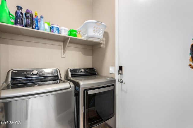 laundry area featuring washing machine and dryer