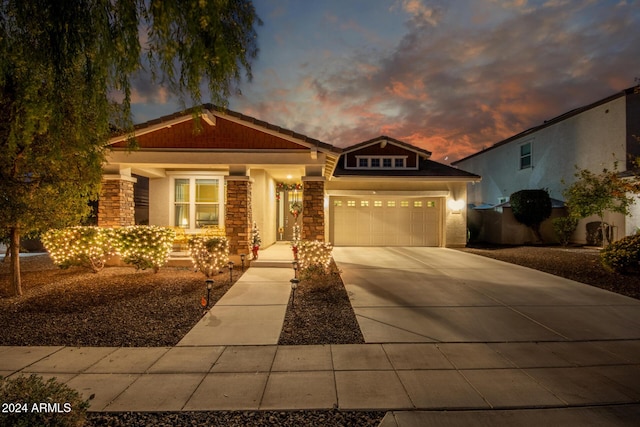 view of front of home featuring a garage