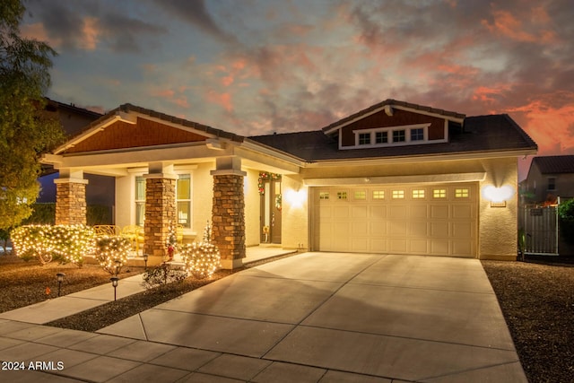 craftsman-style house featuring a garage