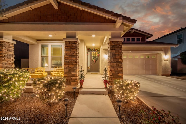 craftsman-style home featuring a garage