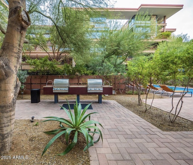 view of patio featuring area for grilling