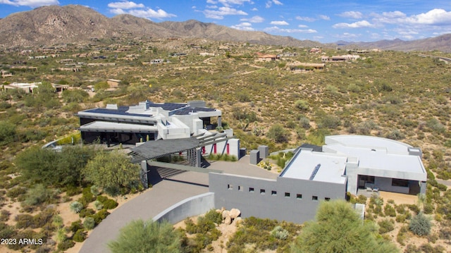 bird's eye view with a mountain view