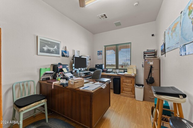 22900 W Hylton Way, Congress, AZ 85332 - office area featuring light hardwood / wood-style flooring