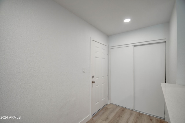 hall featuring light hardwood / wood-style floors