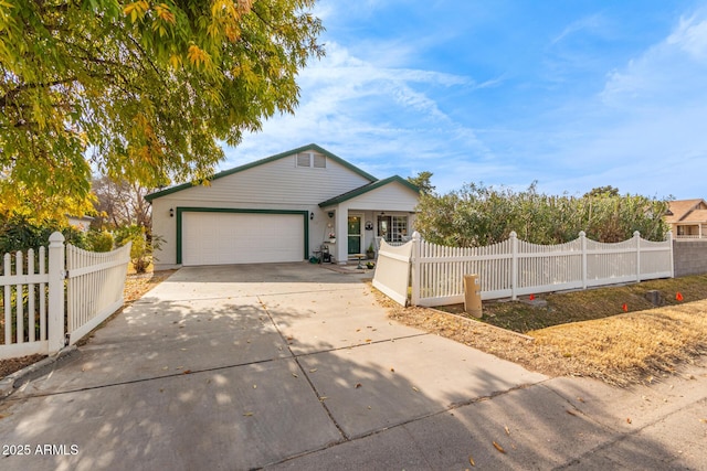 ranch-style house featuring a garage