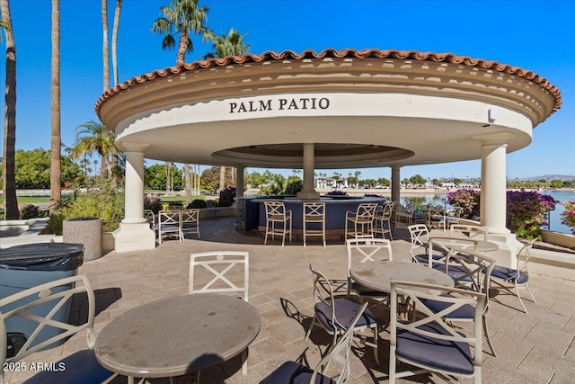 view of patio featuring a gazebo