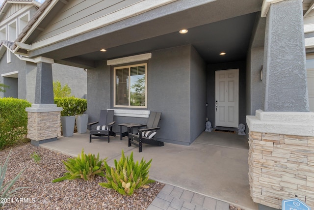 property entrance with a porch