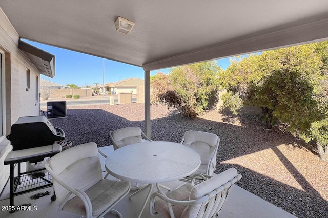 view of patio with central AC unit