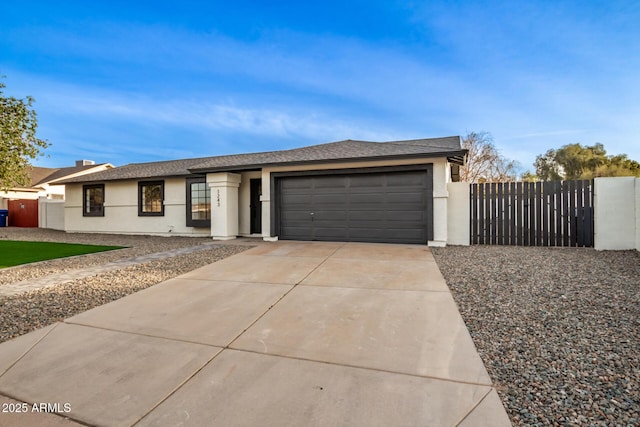 single story home featuring a garage