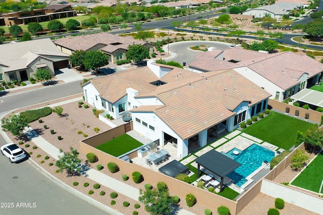 bird's eye view with a residential view
