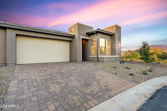 view of front facade featuring a garage