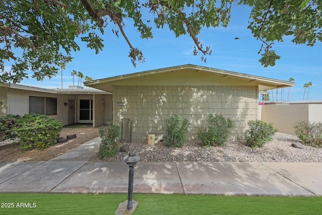 view of single story home