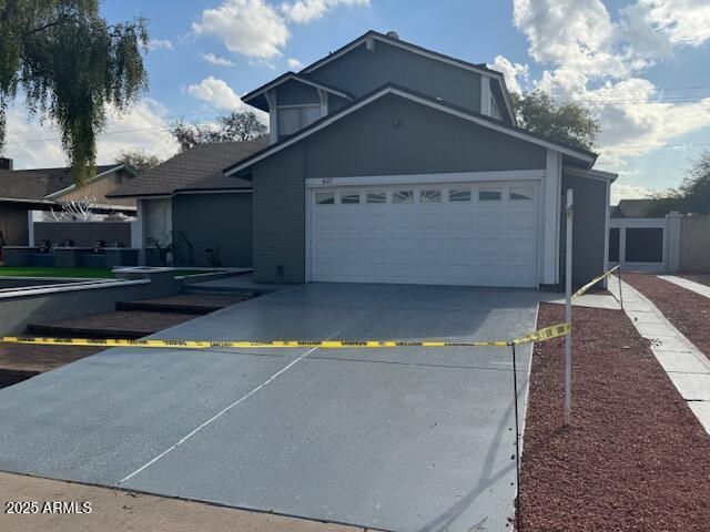 view of property featuring a garage