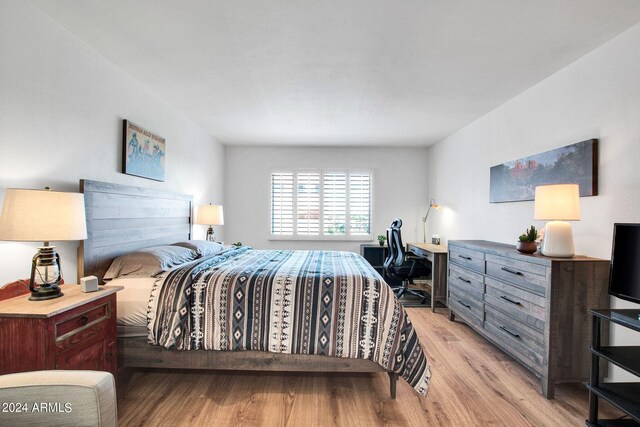 bedroom featuring light hardwood / wood-style floors