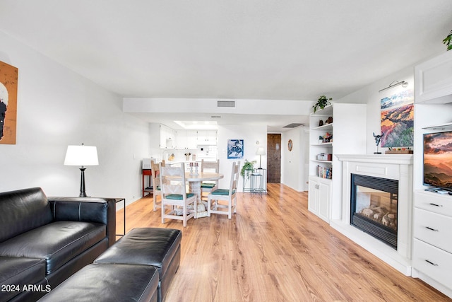 living room featuring light wood-type flooring