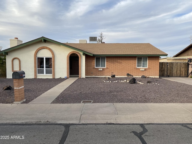 view of single story home