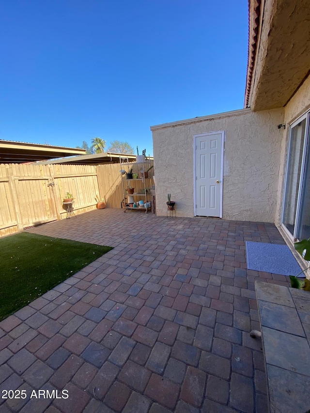 view of patio / terrace with a fenced backyard