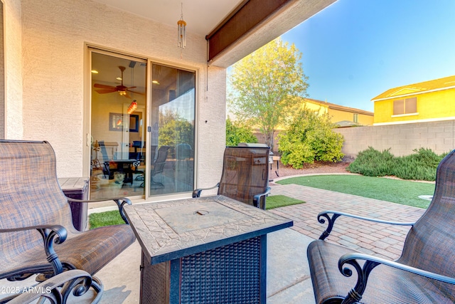 view of patio / terrace featuring fence private yard