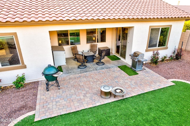 view of patio featuring area for grilling