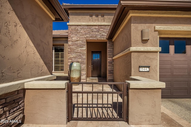 property entrance featuring a garage