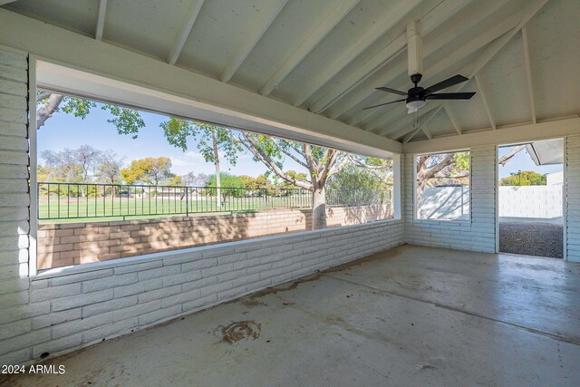 view of patio with ceiling fan