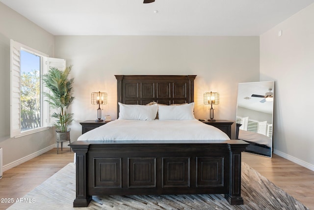 bedroom featuring light hardwood / wood-style flooring