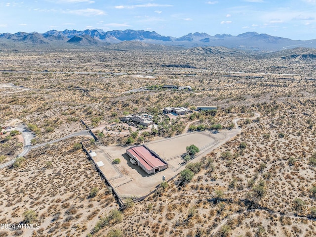 drone / aerial view with a mountain view