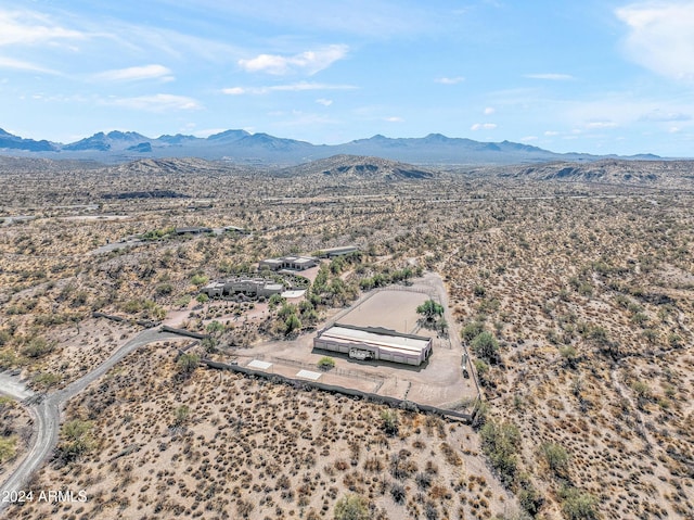 drone / aerial view with a mountain view