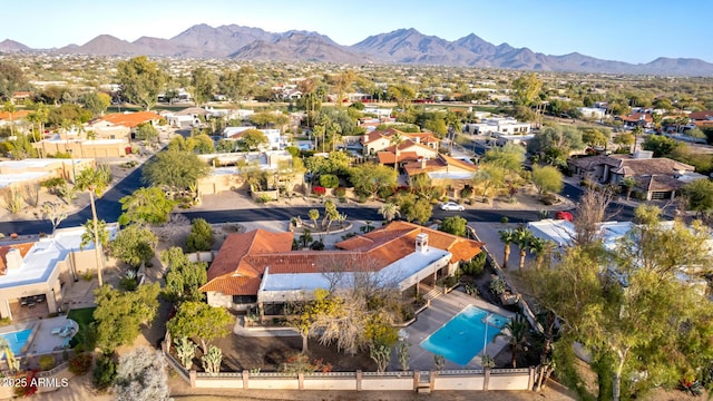 aerial view with a mountain view