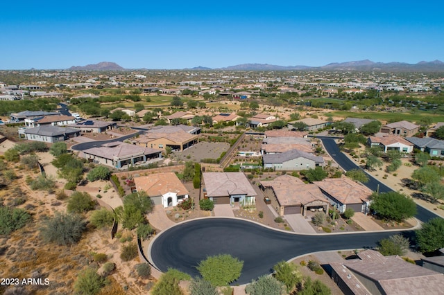 aerial view featuring a mountain view