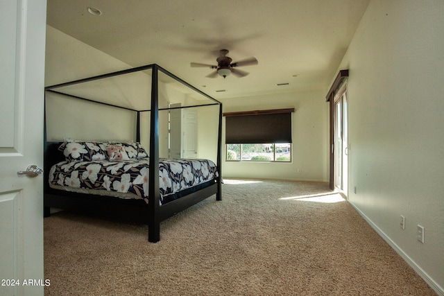 unfurnished bedroom with carpet flooring and ceiling fan