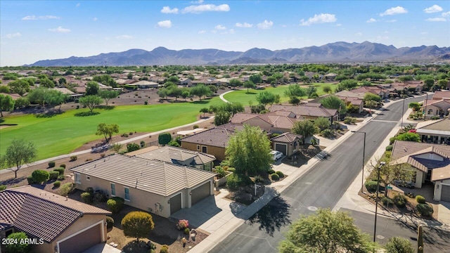 aerial view featuring a mountain view