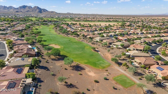 drone / aerial view featuring a mountain view