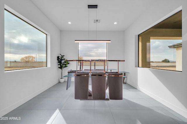 view of tiled dining room