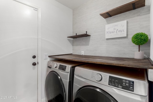 laundry area featuring washer and dryer