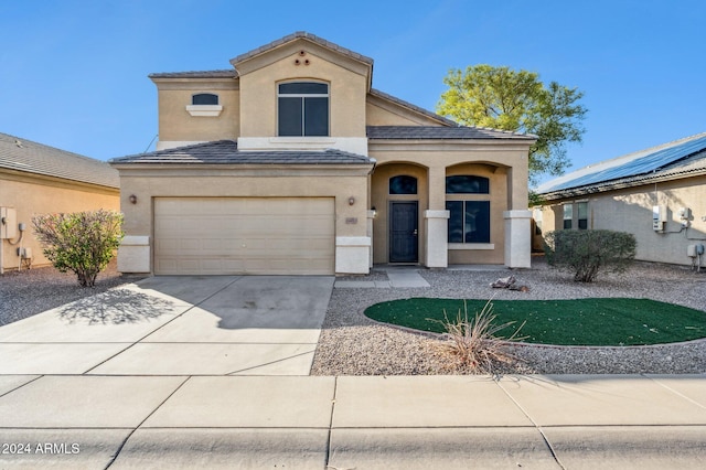 view of front facade with a garage