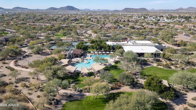 bird's eye view featuring a mountain view