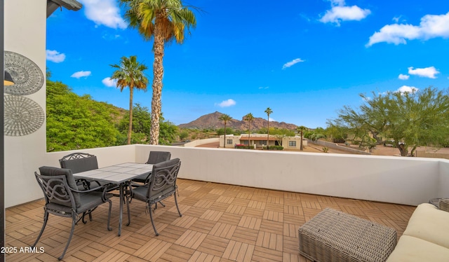 4824 E Hummingbird Ln, Paradise Valley, AZ 85253 - view of patio with a mountain view and outdoor dining area