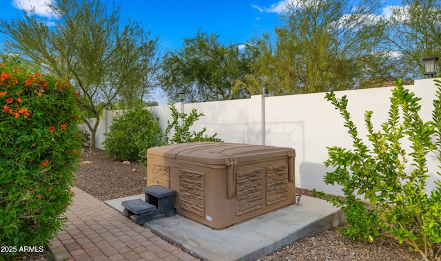 4824 E Hummingbird Ln, Paradise Valley, AZ 85253 - fenced backyard featuring a hot tub